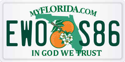 FL license plate EWOS86