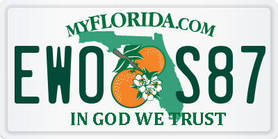 FL license plate EWOS87