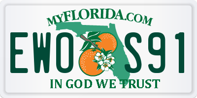 FL license plate EWOS91