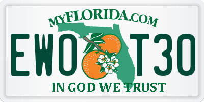 FL license plate EWOT30