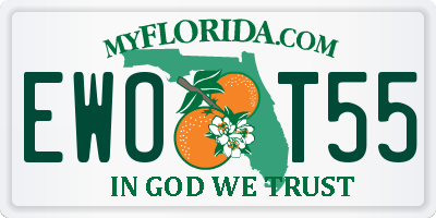 FL license plate EWOT55