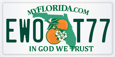 FL license plate EWOT77