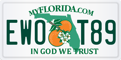 FL license plate EWOT89