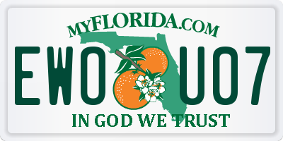 FL license plate EWOU07