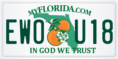 FL license plate EWOU18