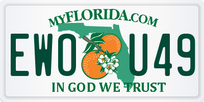 FL license plate EWOU49