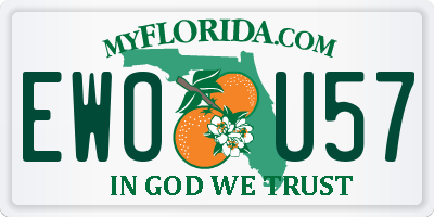 FL license plate EWOU57