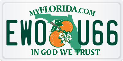 FL license plate EWOU66