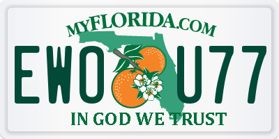 FL license plate EWOU77