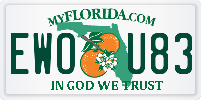 FL license plate EWOU83