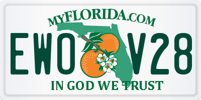 FL license plate EWOV28