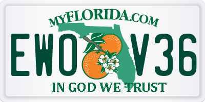FL license plate EWOV36