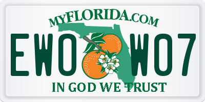 FL license plate EWOW07