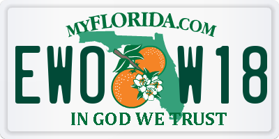 FL license plate EWOW18