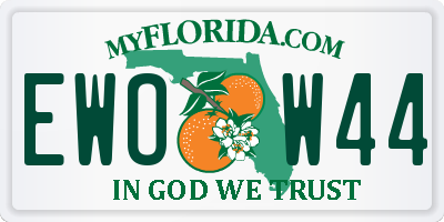 FL license plate EWOW44
