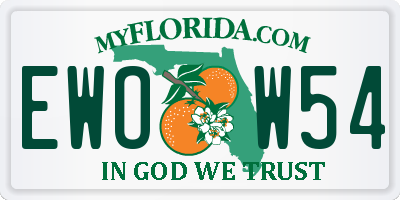 FL license plate EWOW54