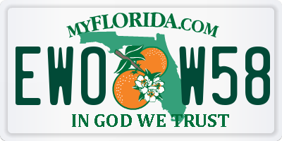 FL license plate EWOW58