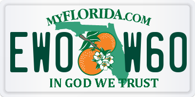 FL license plate EWOW60