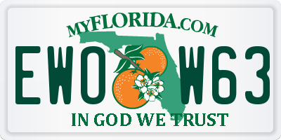 FL license plate EWOW63