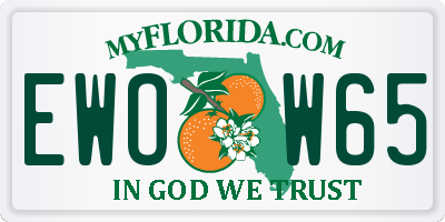 FL license plate EWOW65
