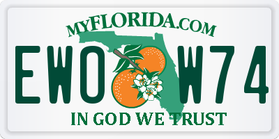 FL license plate EWOW74