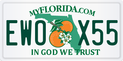FL license plate EWOX55