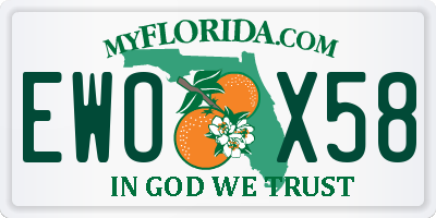 FL license plate EWOX58