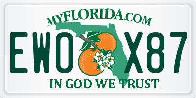 FL license plate EWOX87
