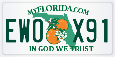 FL license plate EWOX91