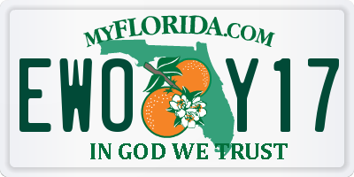 FL license plate EWOY17