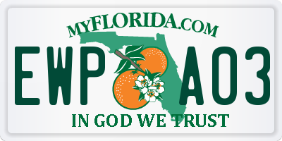 FL license plate EWPA03