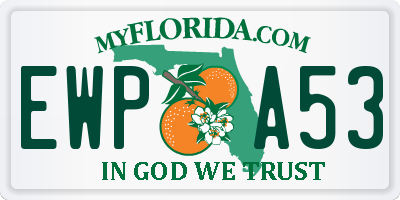 FL license plate EWPA53