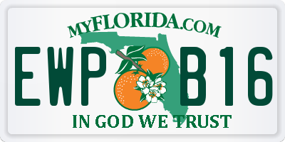 FL license plate EWPB16
