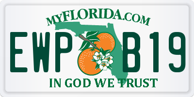FL license plate EWPB19