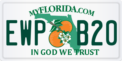 FL license plate EWPB20