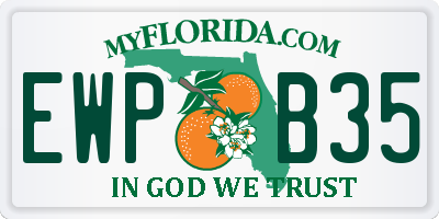 FL license plate EWPB35