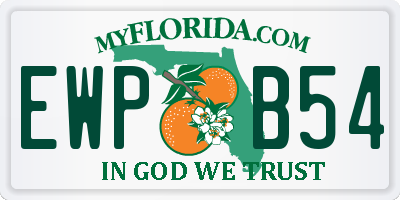 FL license plate EWPB54