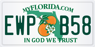 FL license plate EWPB58