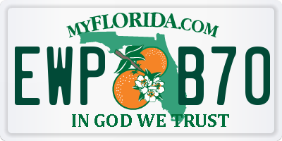 FL license plate EWPB70