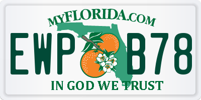 FL license plate EWPB78