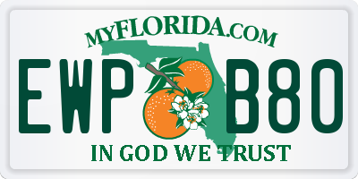 FL license plate EWPB80