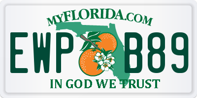 FL license plate EWPB89