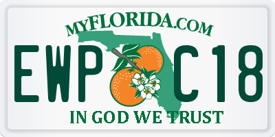 FL license plate EWPC18