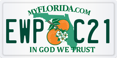 FL license plate EWPC21