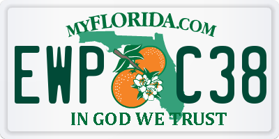 FL license plate EWPC38