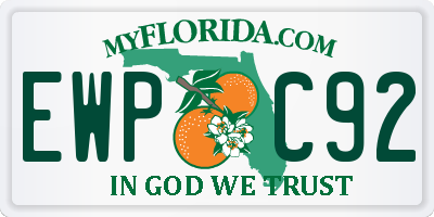 FL license plate EWPC92