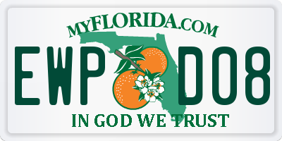 FL license plate EWPD08