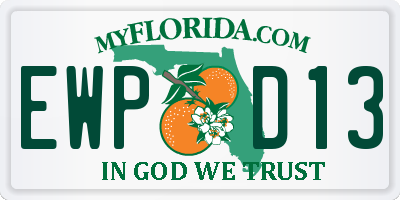 FL license plate EWPD13