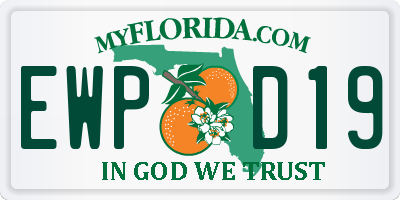 FL license plate EWPD19