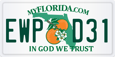 FL license plate EWPD31